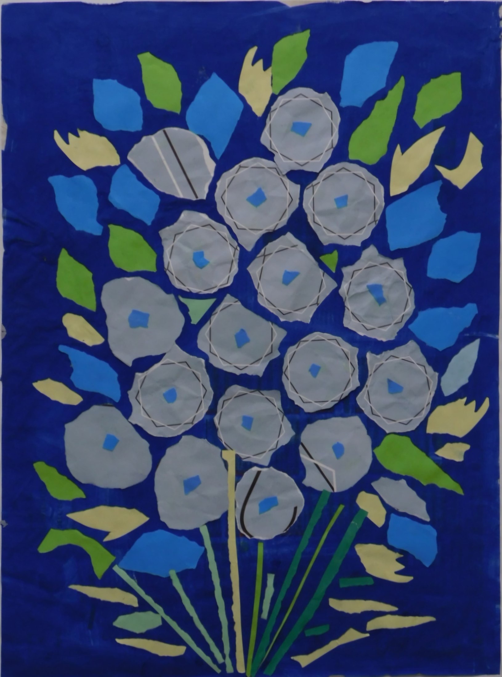 Flowers on Blue Ground von Jacqueline Enkelaar-Ashdown