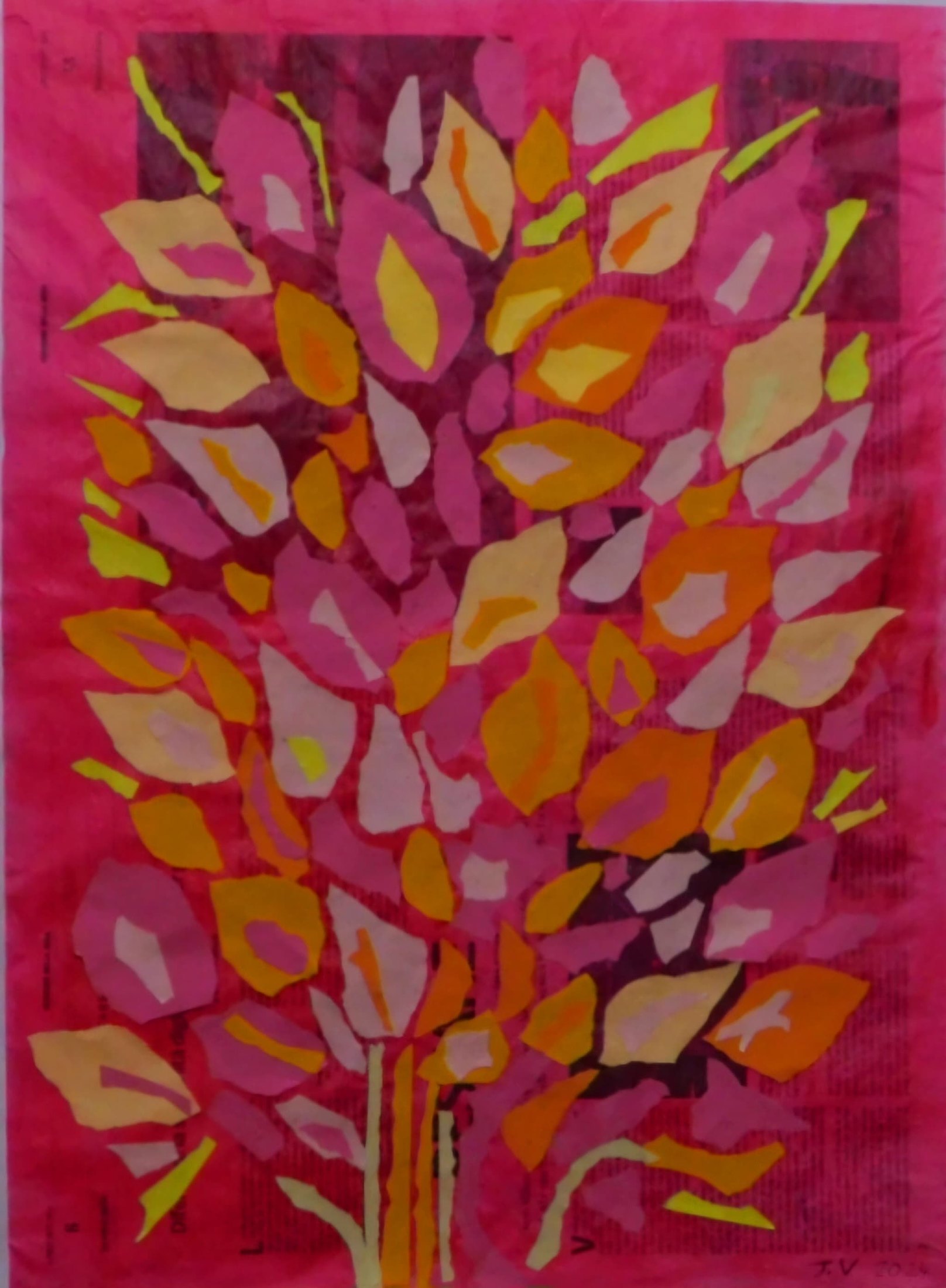 Flowers on Fuchsia Ground von Jacqueline Enkelaar-Ashdown