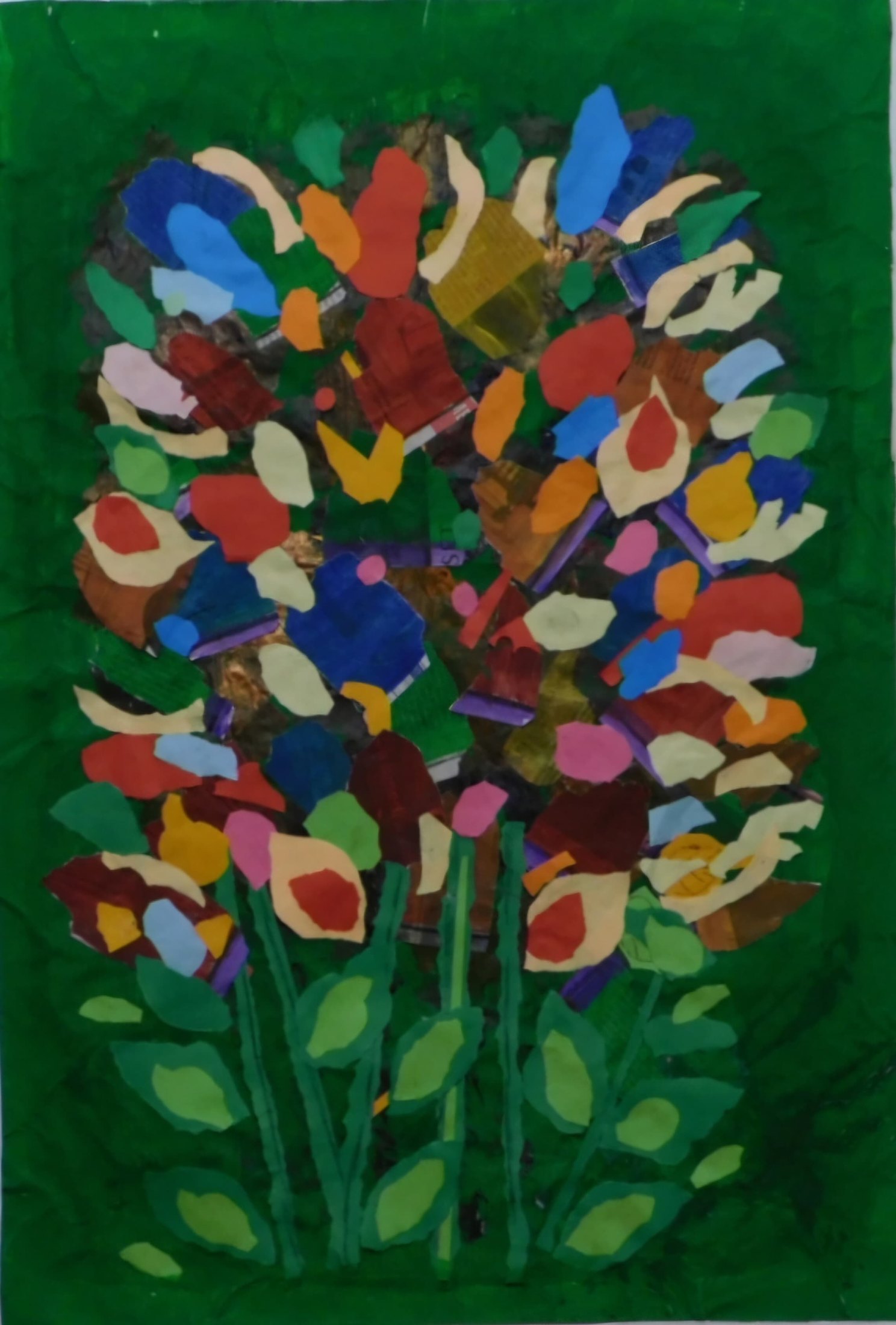 Flowers on Green Ground I von Jacqueline Enkelaar-Ashdown