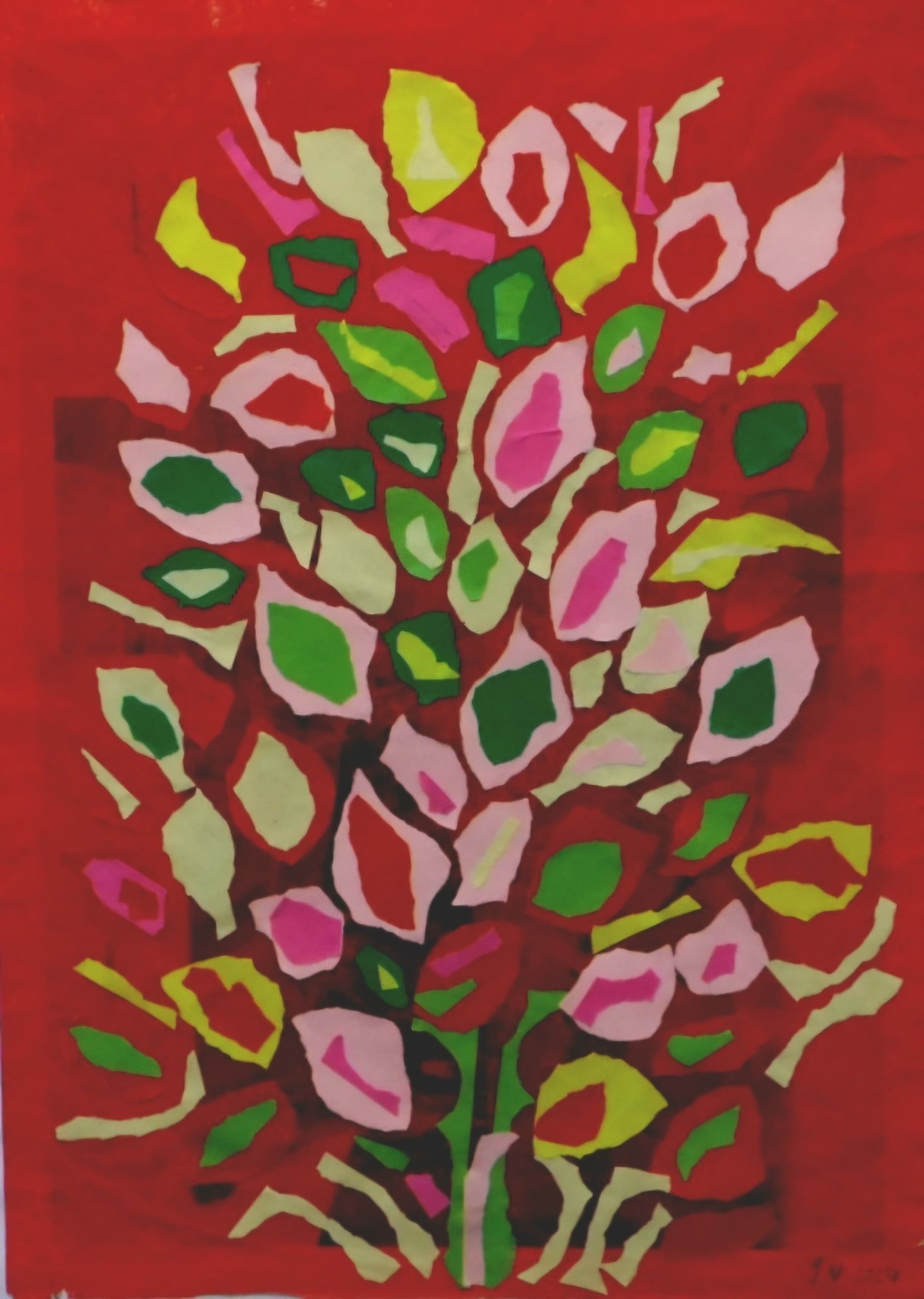 Flowers on Red Ground von Jacqueline Enkelaar-Ashdown