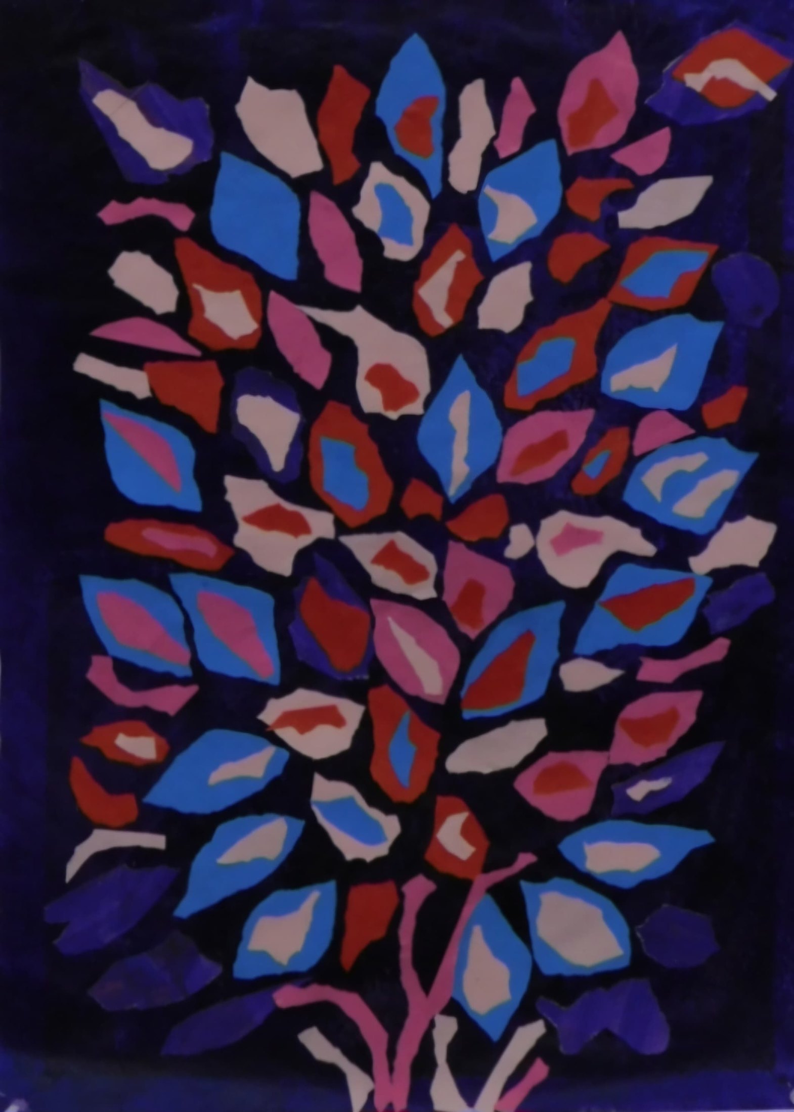 Flowers on Violet Ground von Jacqueline Enkelaar-Ashdown