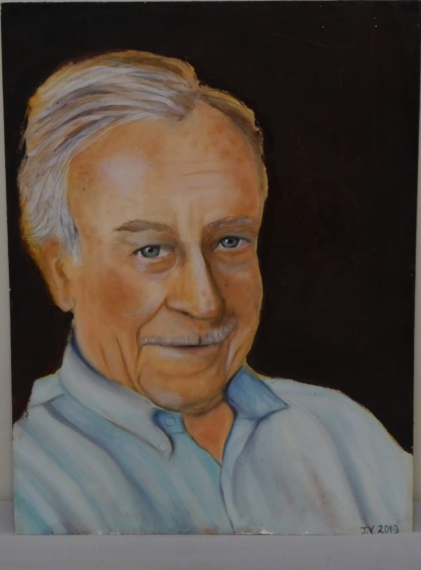 Man in Pale Blue Shirt von Jacqueline Enkelaar-Ashdown