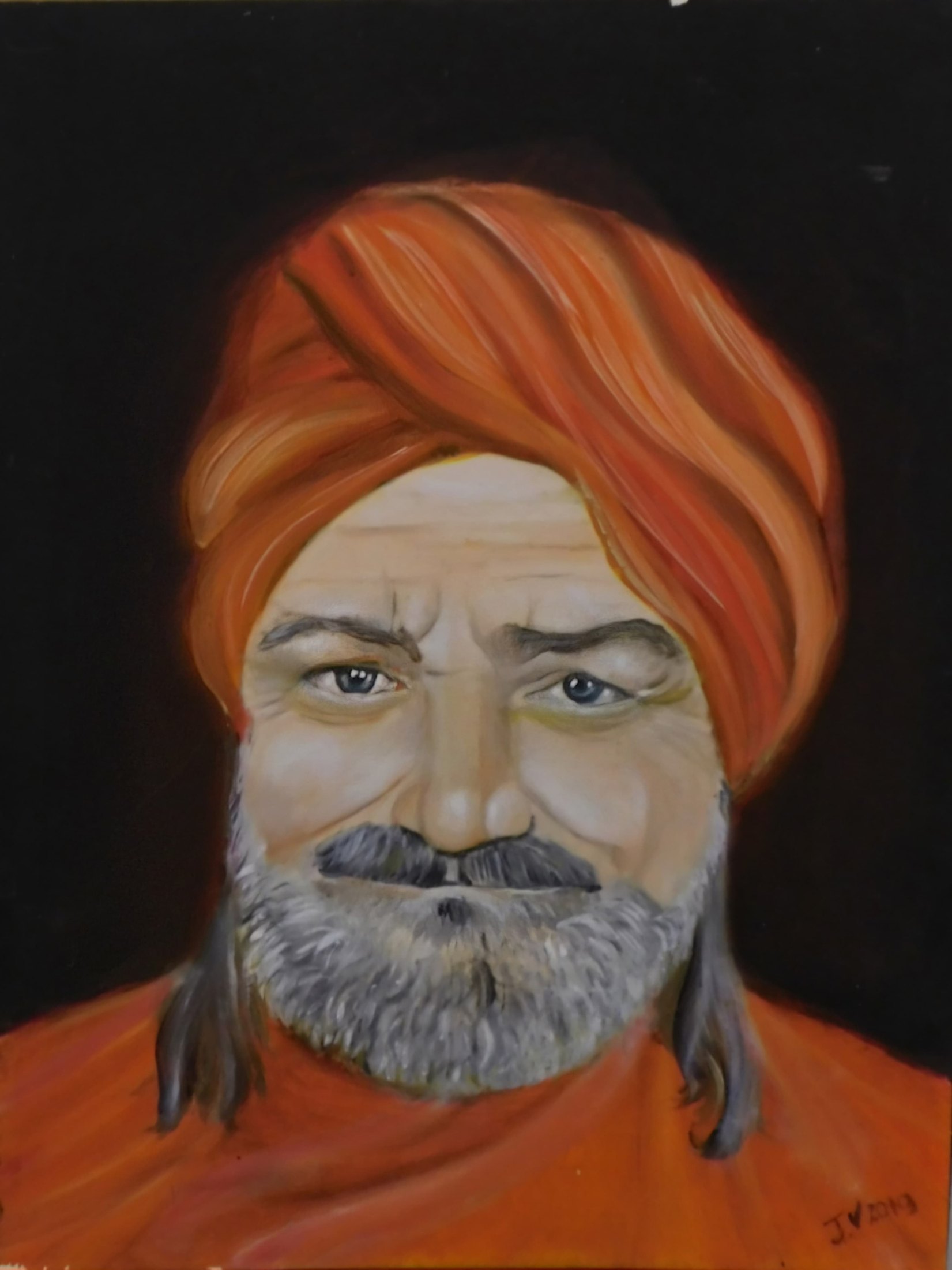 Portrait in Orange Turban von Jacqueline Enkelaar-Ashdown