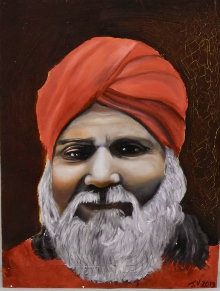 Portrait with Red Turban von Jacqueline Enkelaar-Ashdown