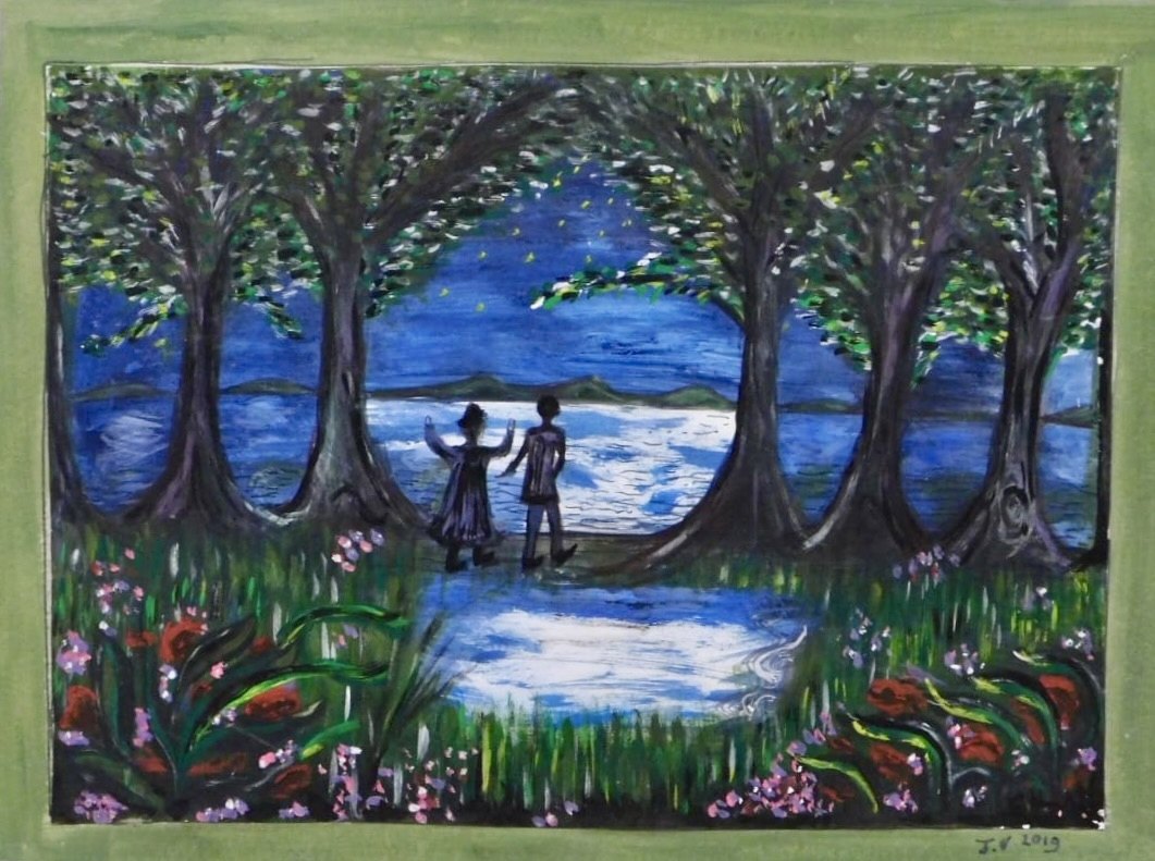 Walk by the Blue River von Jacqueline Enkelaar-Ashdown